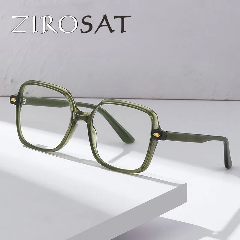 Zirosat Women's Full Rim Square Tr 90 Titanium Eyeglasses 90735