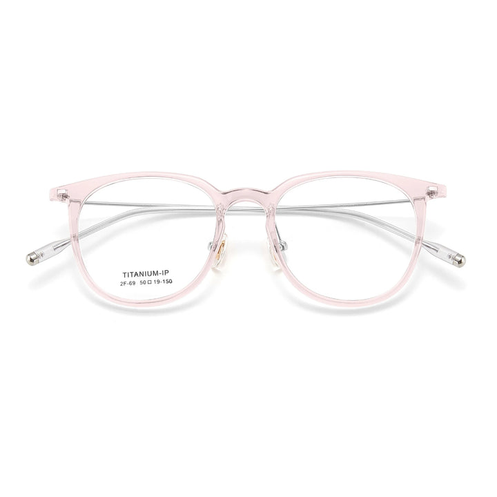 Yimaruili Unisex Full Rim Round Tr 90 Titanium Eyeglasses 236699