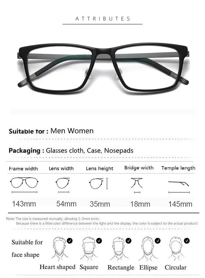 Aimee Unisex Full Rim Square Acetate Titanium Eyeglasses 481819 FuzWeb