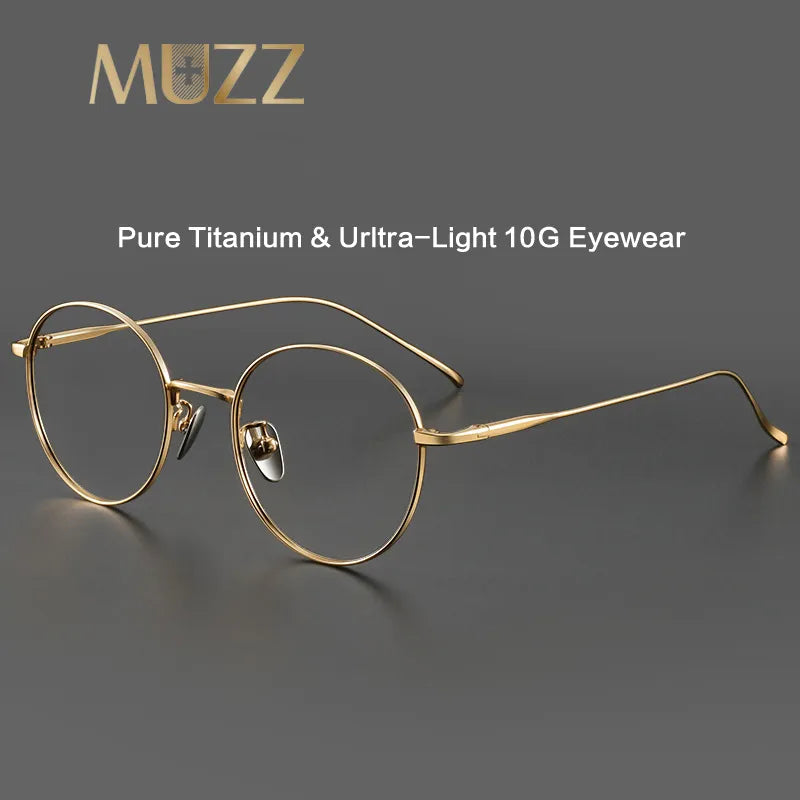 Muzz Unisex Full Rim Round Titanium Eyeglasses 06144 Full Rim Muzz   