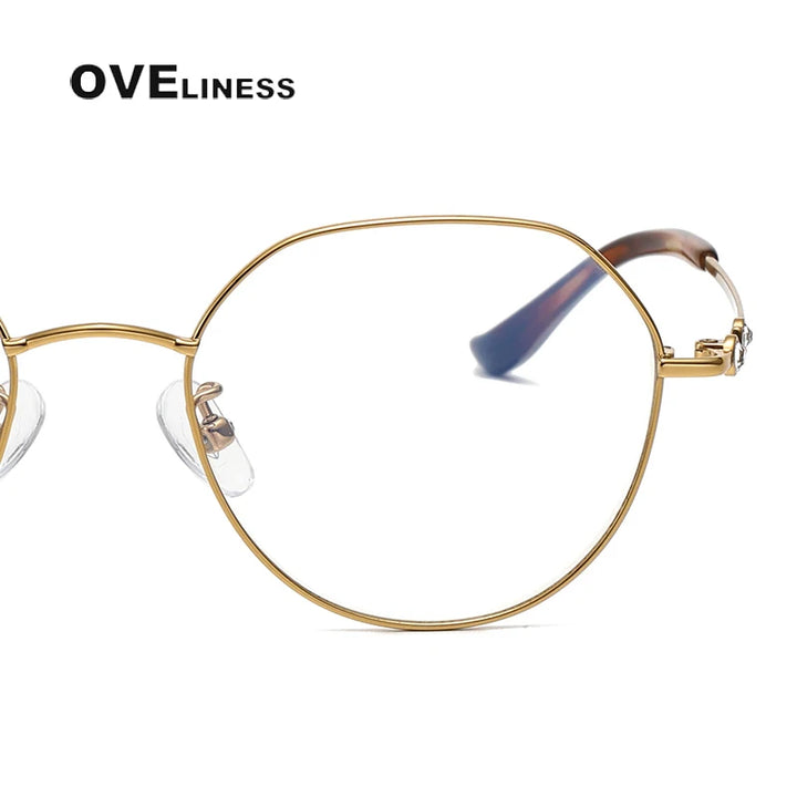 Oveliness Women's Full Rim Flat Top Oval Titanium Eyeglasses 6013 Full Rim Oveliness   