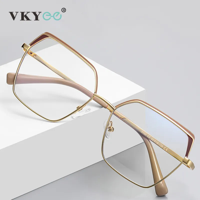 Vicky Women's Full Rim Large Square Alloy Reading Glasses 3102 Reading Glasses Vicky   