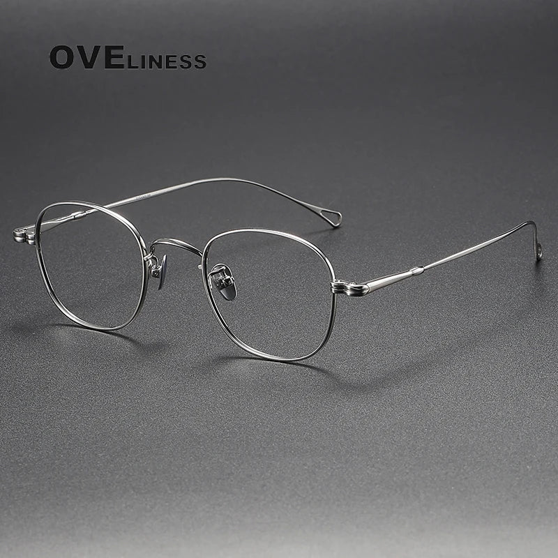 Oveliness Unisex Full Rim Oval  Titanium Eyeglasses Od07 Full Rim Oveliness silver  