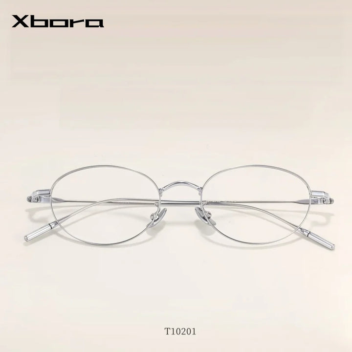 Xbora Unisex Full Rim Oval Pure Titanium Eyeglasses TI0201 — view 1 | Xbora at FuzWeb