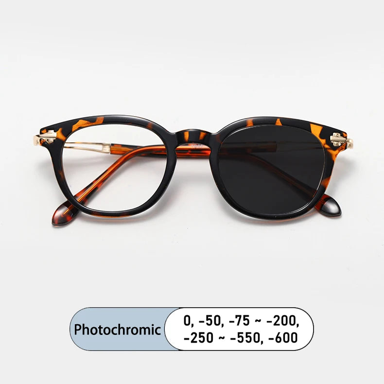 Kocolior Unisex Full Rim Square Alloy Acetate Photochromic  Reading Glasses 86058