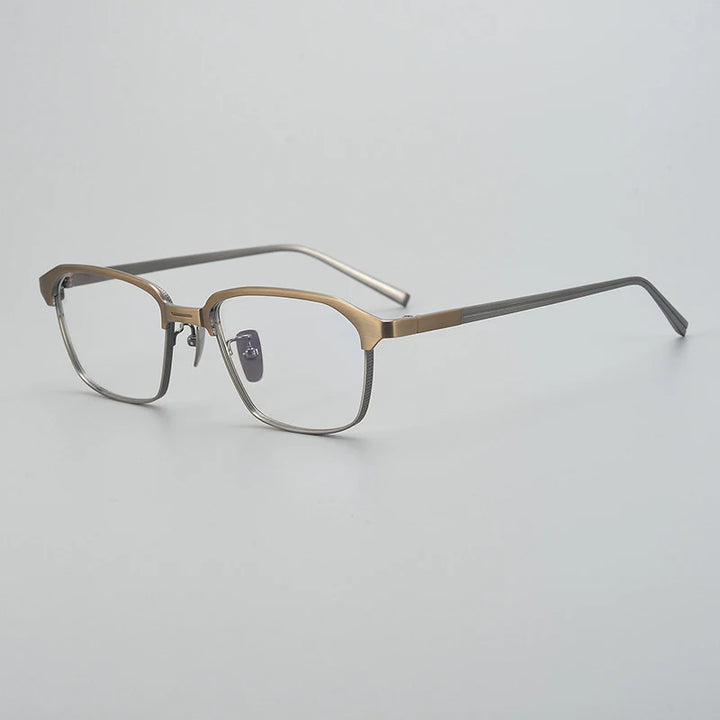 Gatenac Unisex Full Rim Big Square Titanium Eyeglasses Gxyj941 Full Rim Gatenac Bronze  