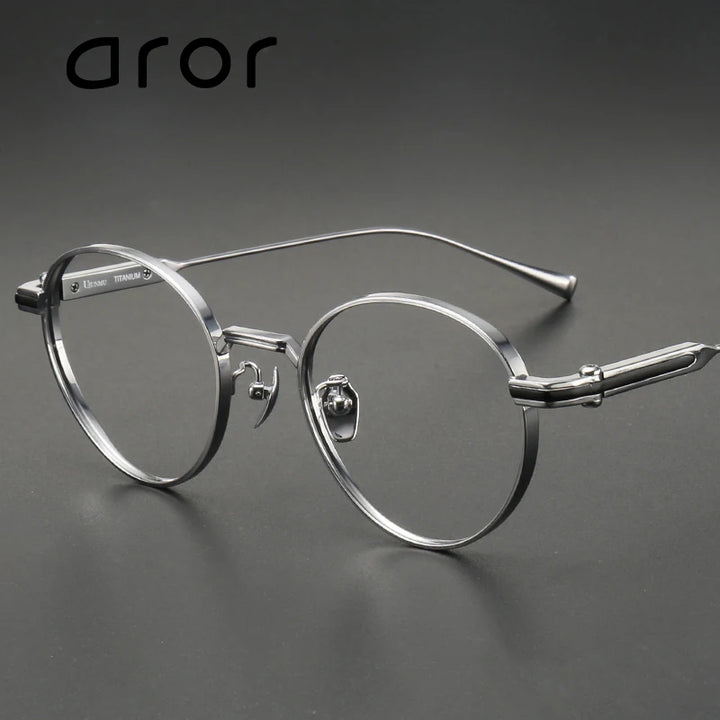 Aror Unisex Full Rim Round Titanium Eyeglasses 10148 Full Rim Aror