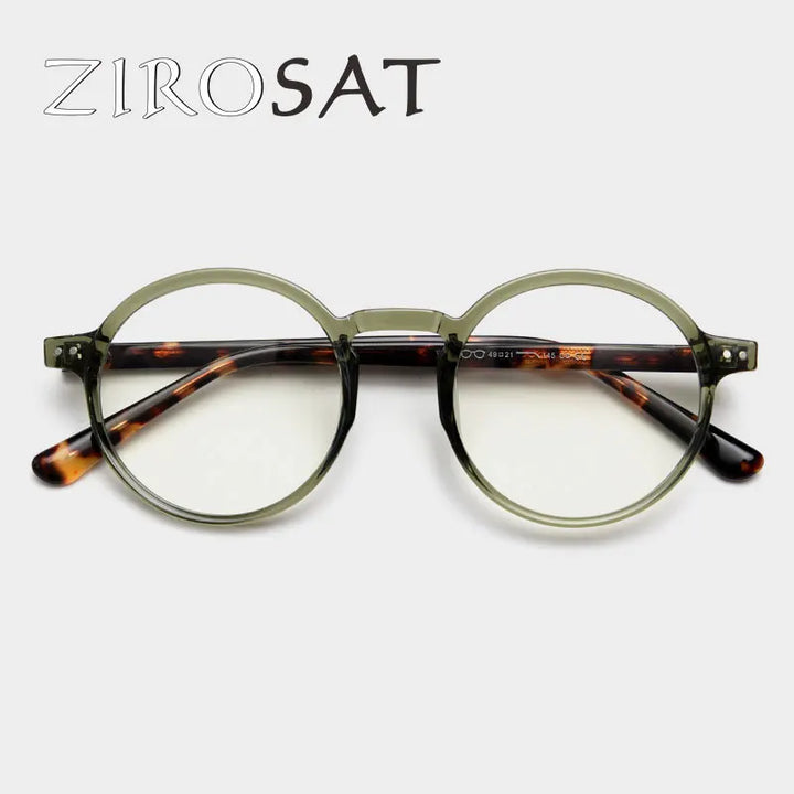 Zirosat Unisex Full Rim Round Tr 90 Alloy Eyeglasses 47167 Full Rim Zirosat