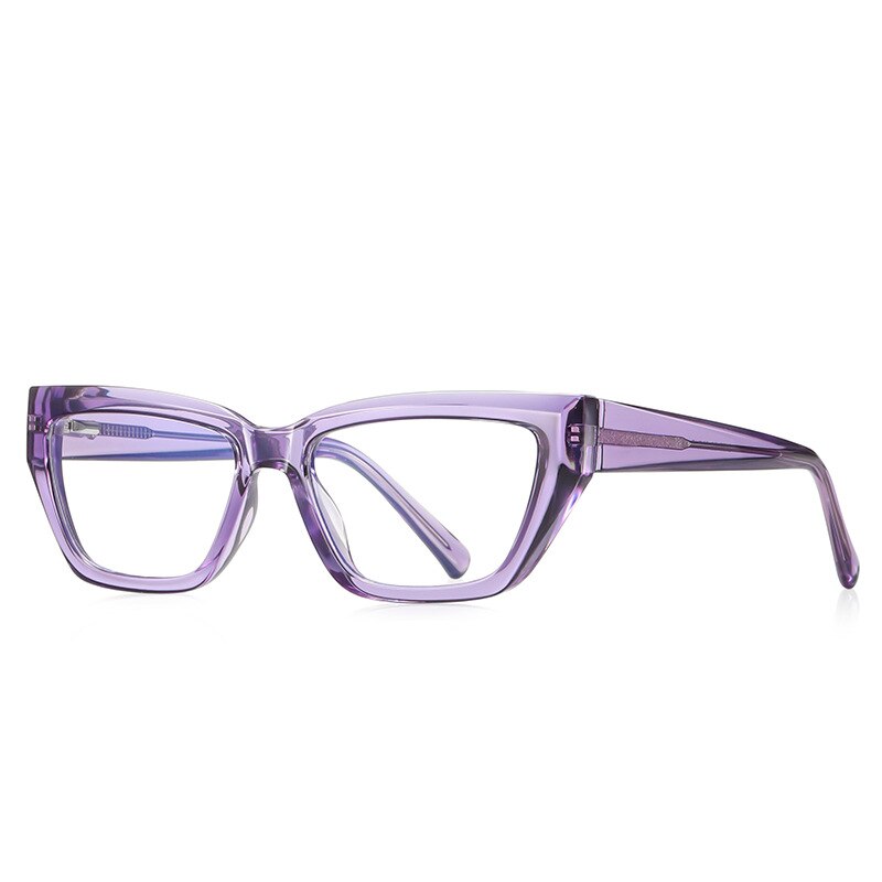 CCspace Women's Full Rim Square Cat Eye Tr 90 Eyeglasses 56598 Full Rim CCspace C6Purple  