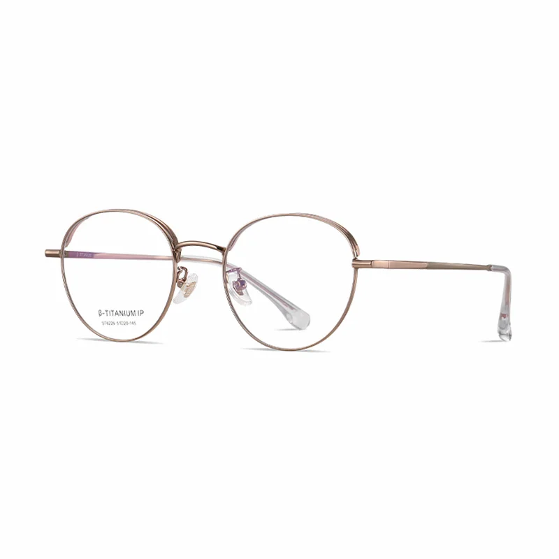 Ralferty Women's Full Rim Oval Titanium Eyeglasses R6226 Full Rim Ralferty C2 RoseGold CHINA 