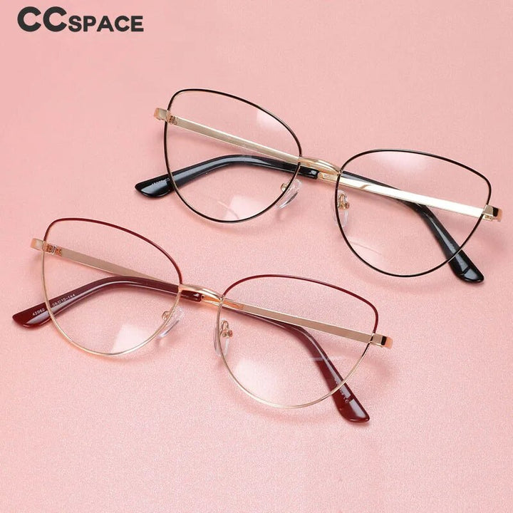 CCSpace Women's Full Rim Cat Eye Acetate Alloy Hyperopic Reading Glasses R45969 Reading Glasses CCspace   