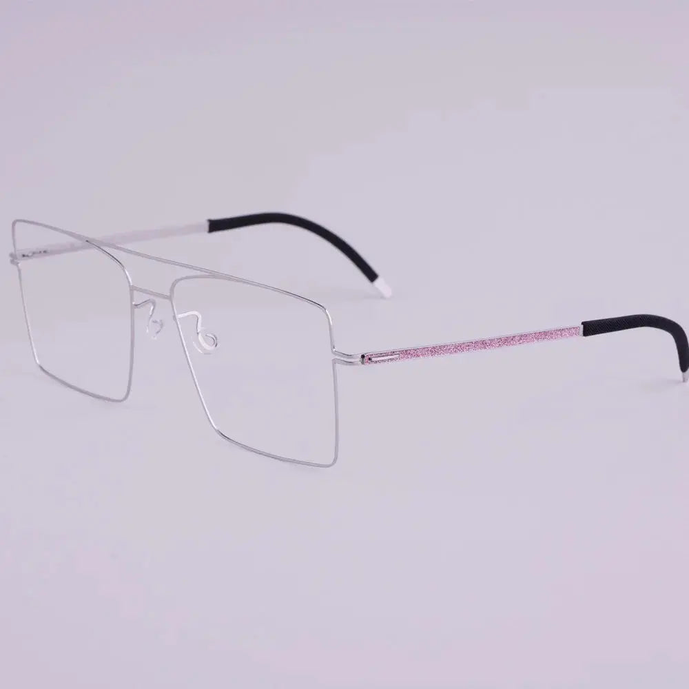 Bobbie 476753 Men’s 146mm Full Rim Square Double Bridge Titanium Frames FuzWeb