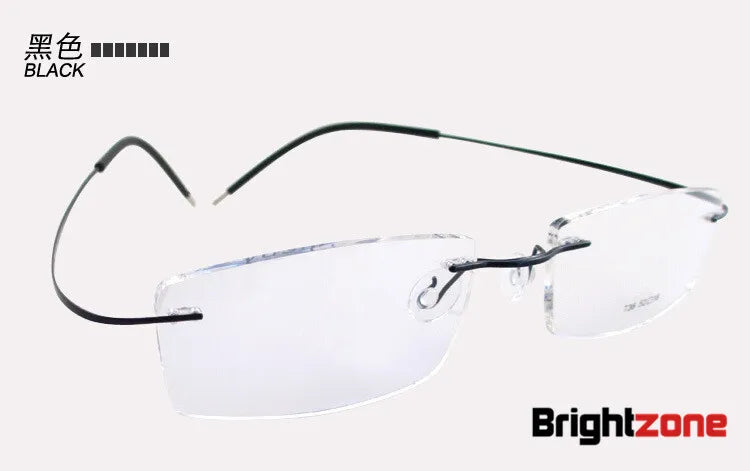 Brightzone Women's Rimless Square Screwless Titanium Eyeglasses 713530 Rimless Brightzone Black