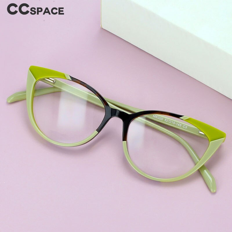 CCspace Women's Full Rim Cat Eye Acetate Eyeglasses 56470 Full Rim CCspace   