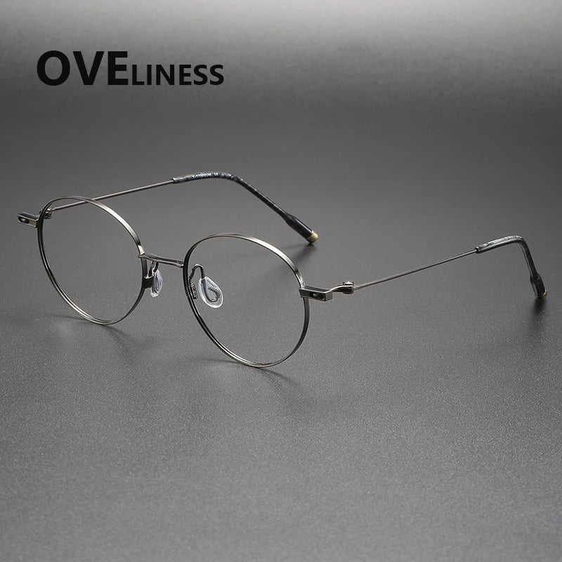 Oveliness Women's Full Rim Round Titanium Eyeglasses 22301