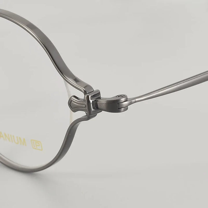 Muzz Unisex Full Rim Small Round Titanium Eyeglasses M188 Full Rim Muzz   
