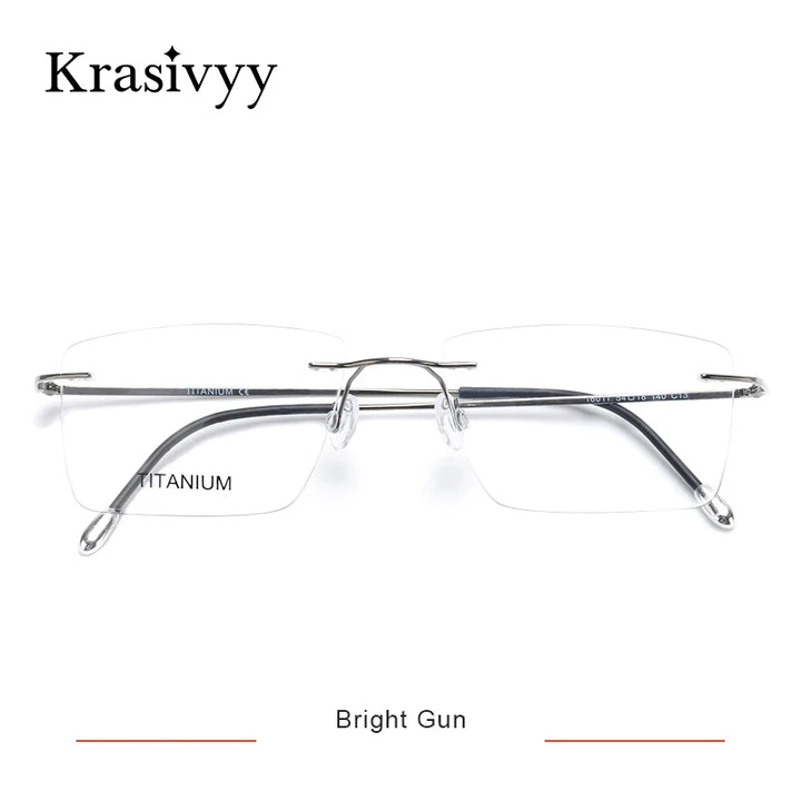 Krasivyy Unisex Rimless Square Titanium Eyeglasses 71611