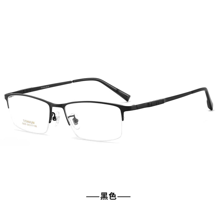 Bclear Unisex Semi Rim Square Titanium Eyeglasses 635035