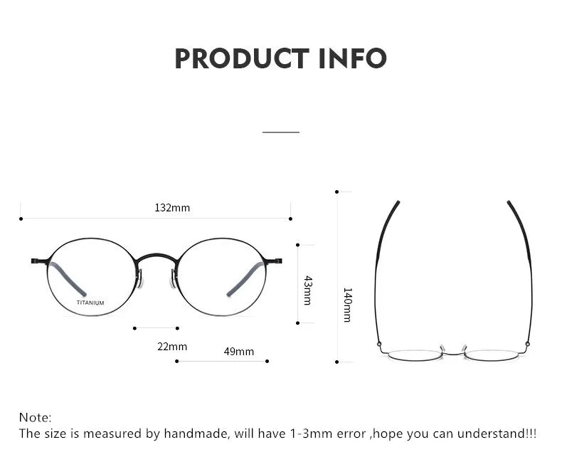 Aimee Women's Full Rim Round Screwless Titanium Eyeglasses Full Rim Aimee