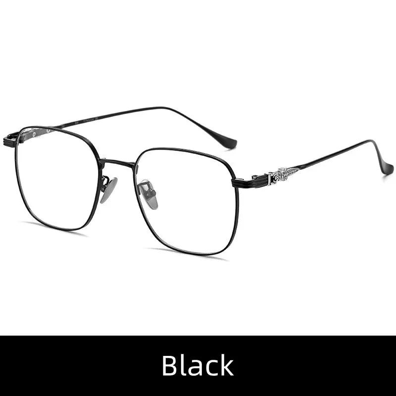 Kocolior Unisex Full Rim Round Square Titanium Hyperopic Reading Glasses 1212 Reading Glasses Kocolior Black 0 