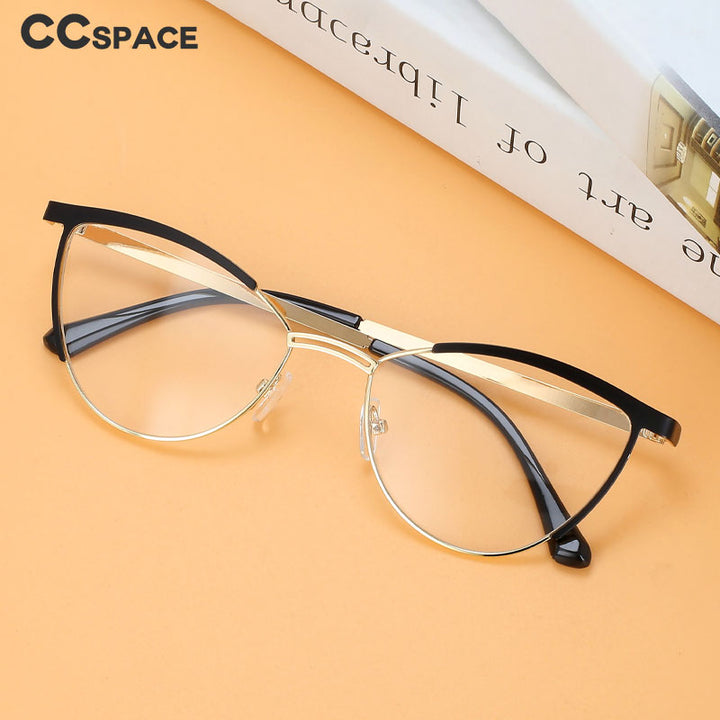 CCspace Women's Full Rim Cat Eye Alloy Eyeglasses 56491 Full Rim CCspace   