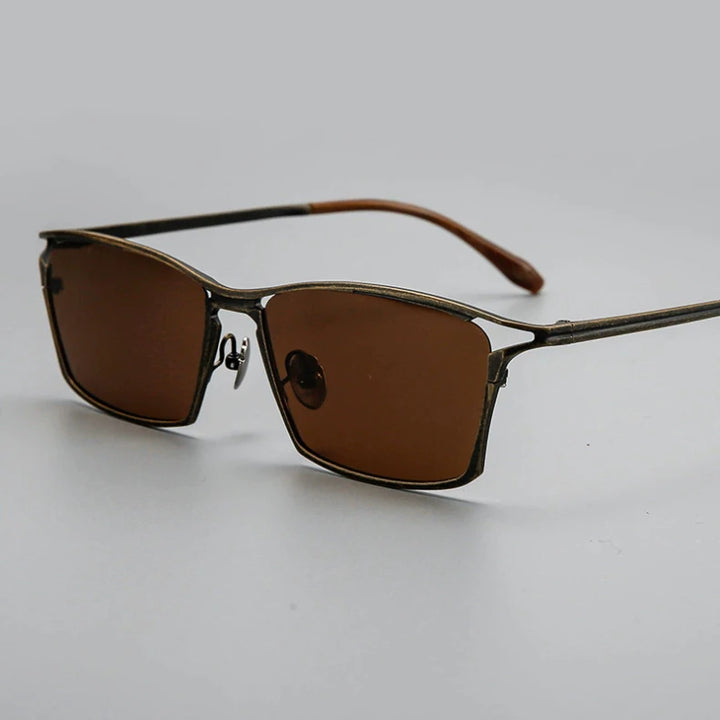 Black Mask Men's Full Rim Big Square Titanium Sunglasses 366885