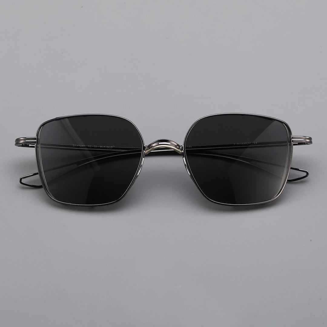 Black Mask Men Full Rim Square Titanium Polarized Sunglasses BM-D124S