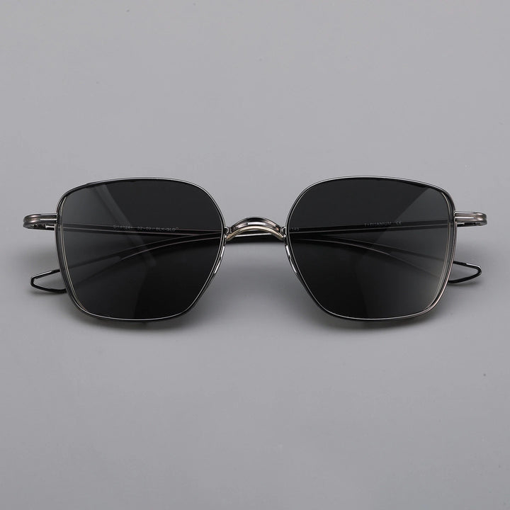 Black Mask Men Full Rim Square Titanium Polarized Sunglasses BM-D124S