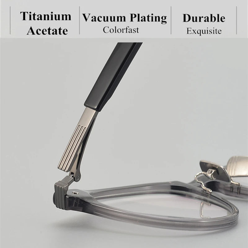 Black Mask Unisex Full Rim Titanium Round Acetate Eyeglasses At11 Full Rim Black Mask   