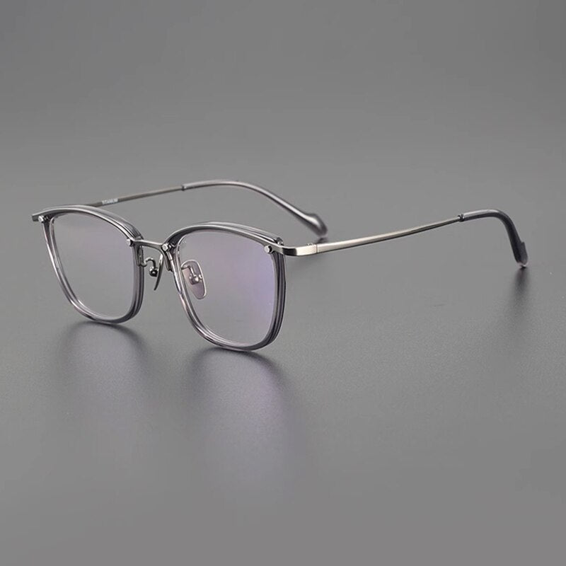 Gatenac Unisex Full Rim Square Titanium Eyeglasses Gxyj1127 Full Rim Gatenac Gray  