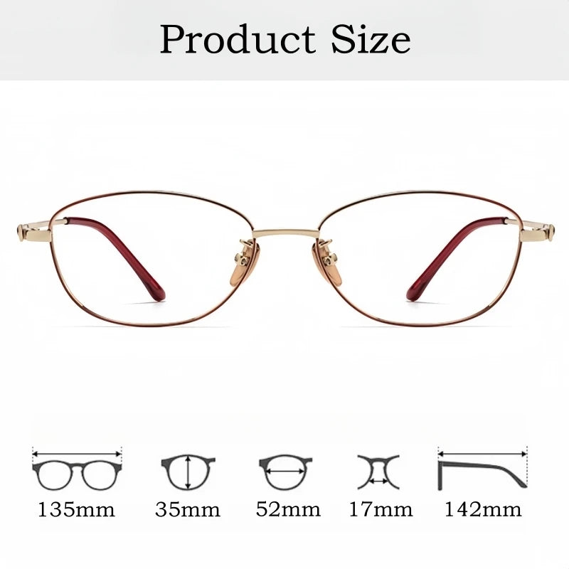 Yimaruili Women's Full Rim Oval Square Alloy Eyeglasses 6112 Full Rim Yimaruili Eyeglasses