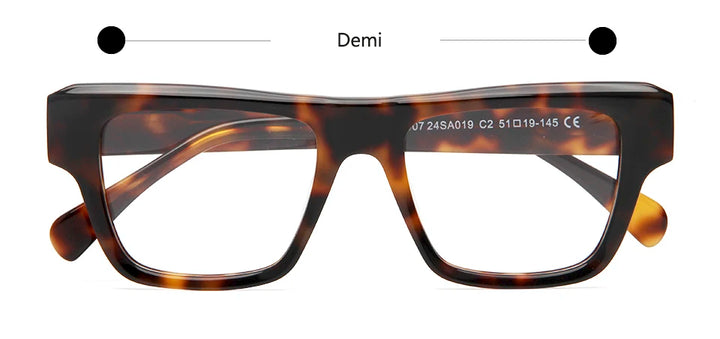 Esnbie Unisex Full Rim Square Acetate Thick Temple Eyeglasses 40191