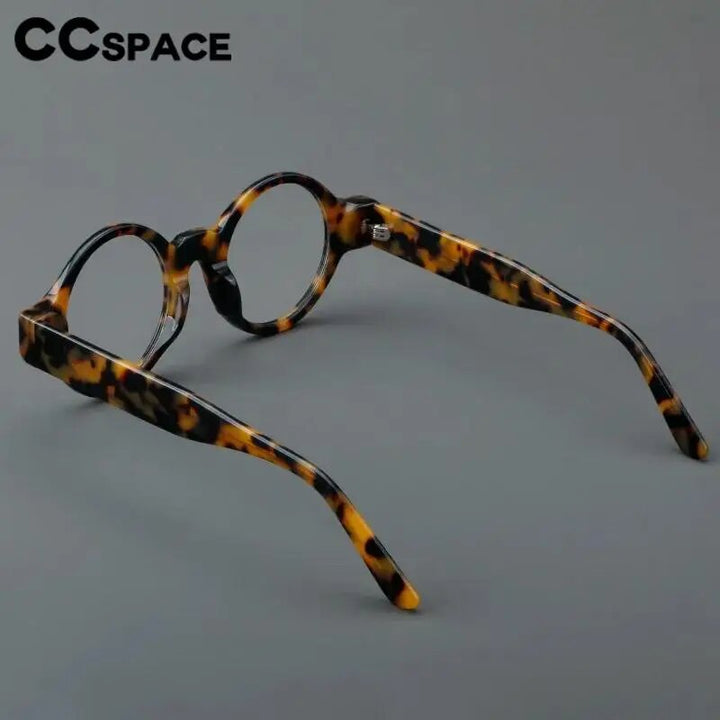 CCSpace Unisex Full Rim Round Acetate Eyeglasses 57058 Full Rim CCspace   