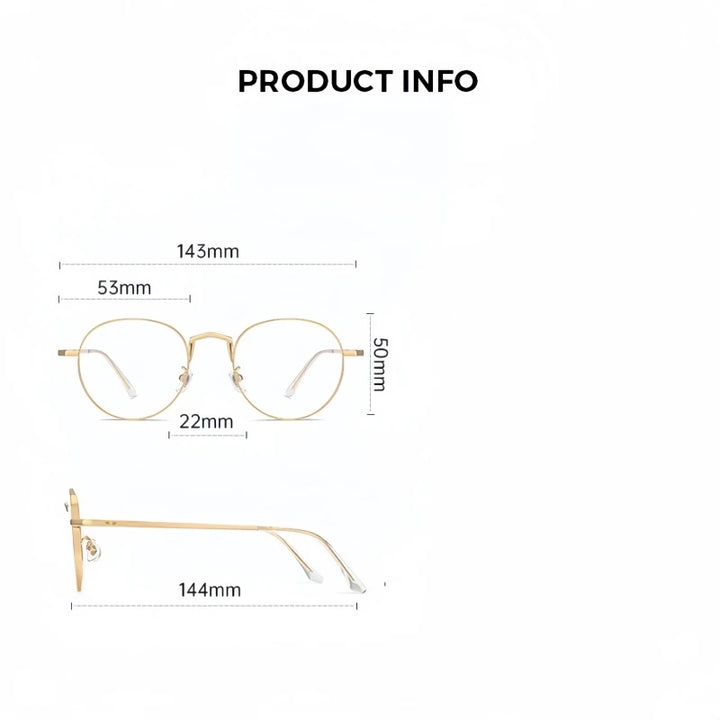 Yimaruili Unisex Full Rim Round Titanium Eyeglasses 30001