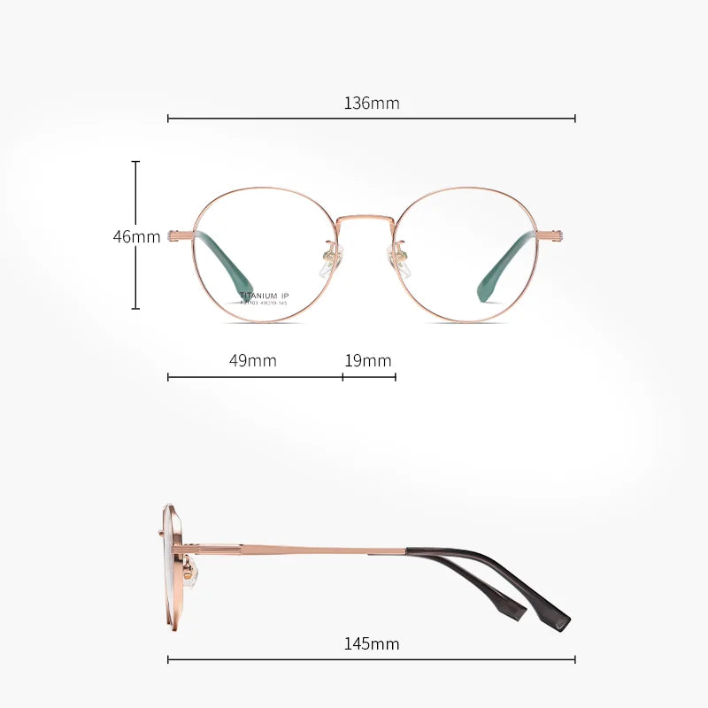 Reven Jate Women's Full Rim Round Oval Titanium Eyeglasses 31103
