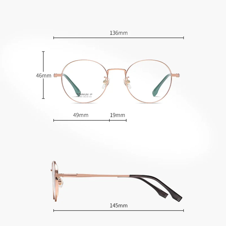 Reven Jate Women's Full Rim Round Oval Titanium Eyeglasses 31103