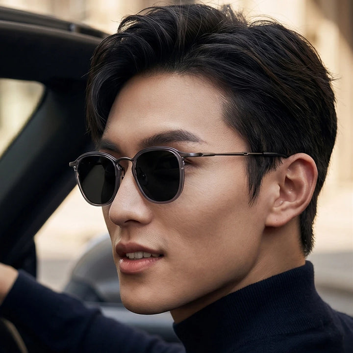 Blackmask Men Full Rim Square Titanium Polarized Sunglasses BM-3118S