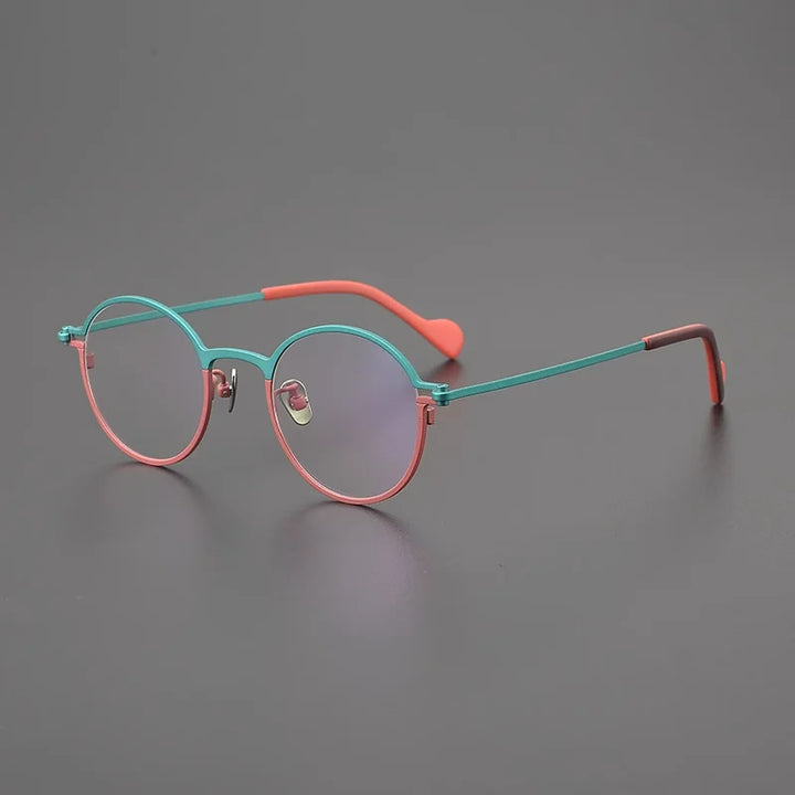 Hewei Women's Full Rim Small Round Titanium Eyeglasses 914139