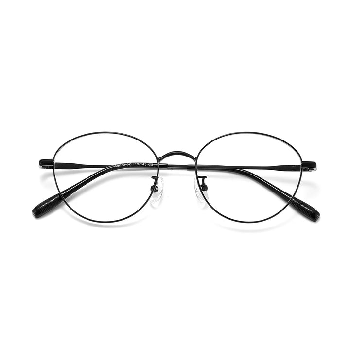 Yimaruili Unisex Full Rim Round Pure Titanium Eyeglasses 58272 — view 5 | Yimaruili at FuzWeb