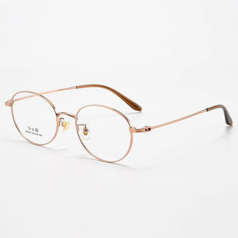 Yimaruili Unisex Full Rim Oval Pure Titanium Eyeglasses 3134 — view 3 | Yimaruili at FuzWeb