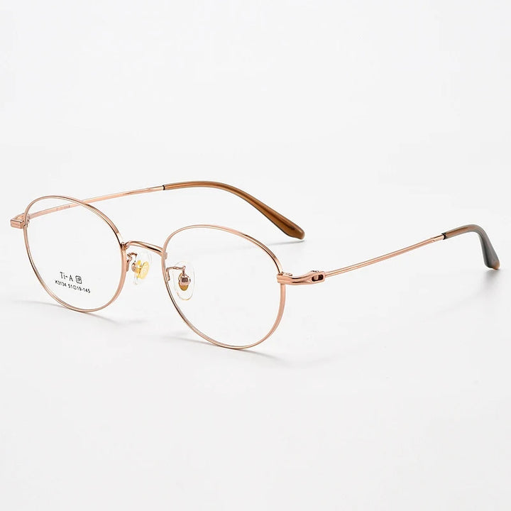 Yimaruili Unisex Full Rim Oval Pure Titanium Eyeglasses 3134 — view 3 | Yimaruili at FuzWeb
