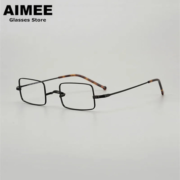 Aimee Unisex Full Rim Small Square Titanium Eyeglasses 88083 Full Rim Aimee Tortoise-Black  