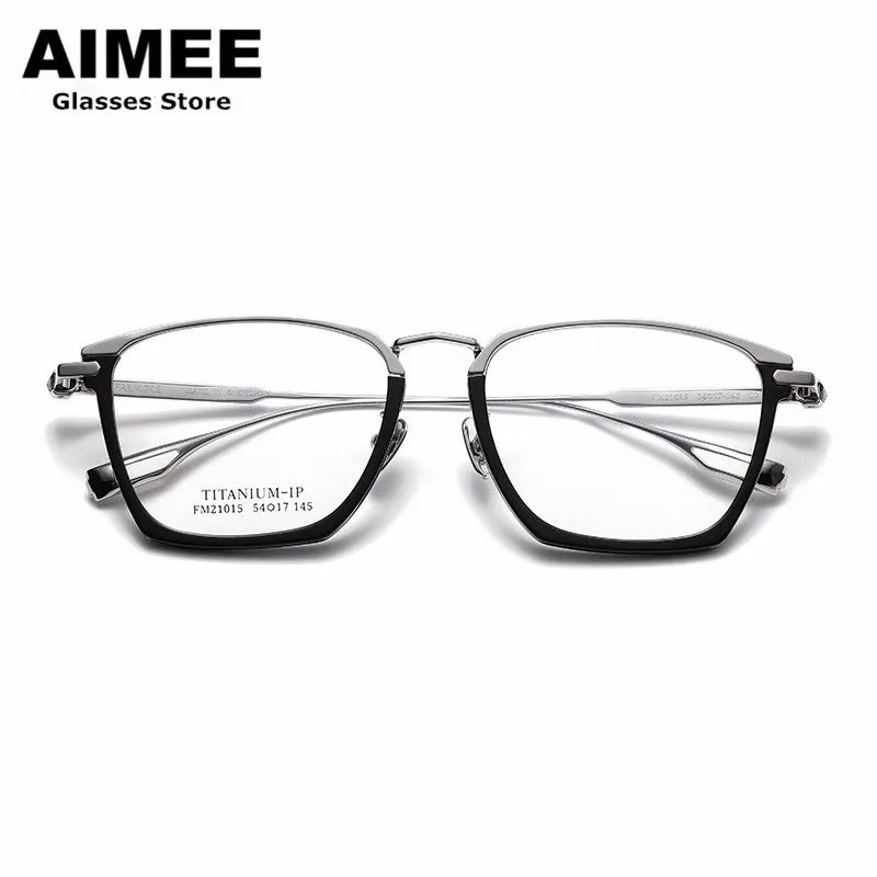 Aimee Unisex Full Rim Square Titanium Acetate Eyeglasses 21015 Full Rim Aimee   