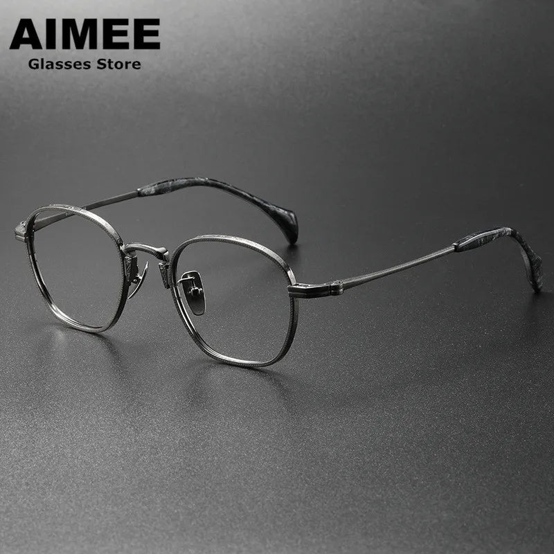 Aimee Unisex Full Rim Square Oval Titanium Eyeglasses 80850 Full Rim Aimee   