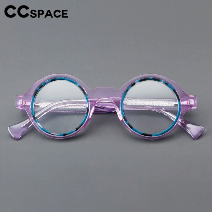 CCspace Women's Full Rim Round Thick Acetate Eyeglasses 301288 Full Rim CCspace   