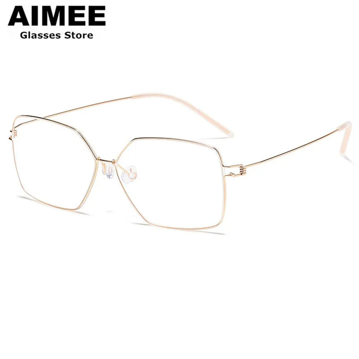 Aimee Women's Full Rim Square Screwless Titanium Eyeglasses 1754 Full Rim Aimee   