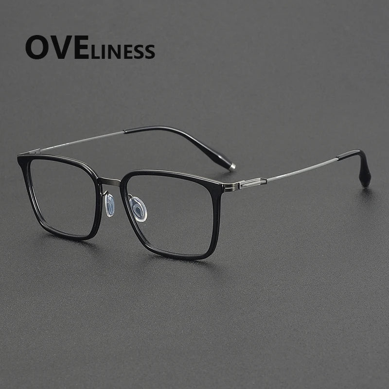 Oveliness Unisex Full Rim Square Titanium Acetate Eyeglasses 22504