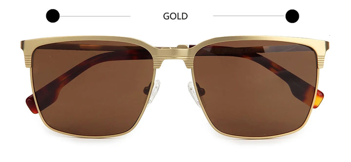 Esnbie Unisex Full Rim Square Titanium Polarized Sunglasses ST195-1