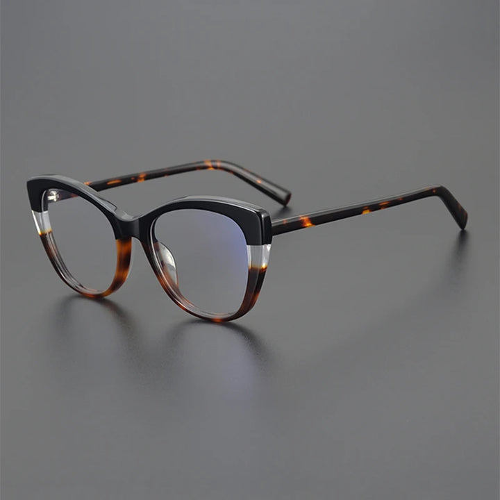 Nobler Unisex Full Rim Square Cat Eye Acetate Eyeglasses 19327 Full Rim Nobler C4  