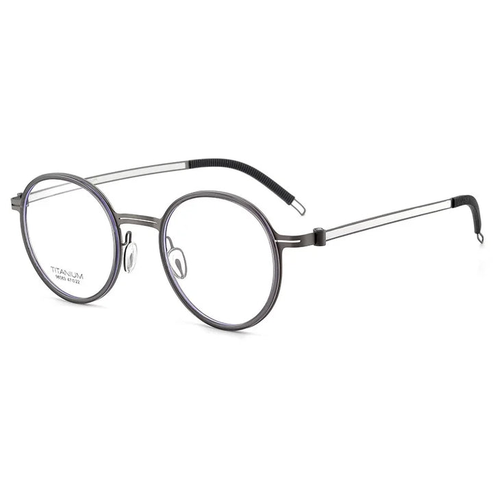 KatKani Women's Full Rim Round Titanium Acetate Eyeglasses 98383 Full Rim KatKani Eyeglasses   